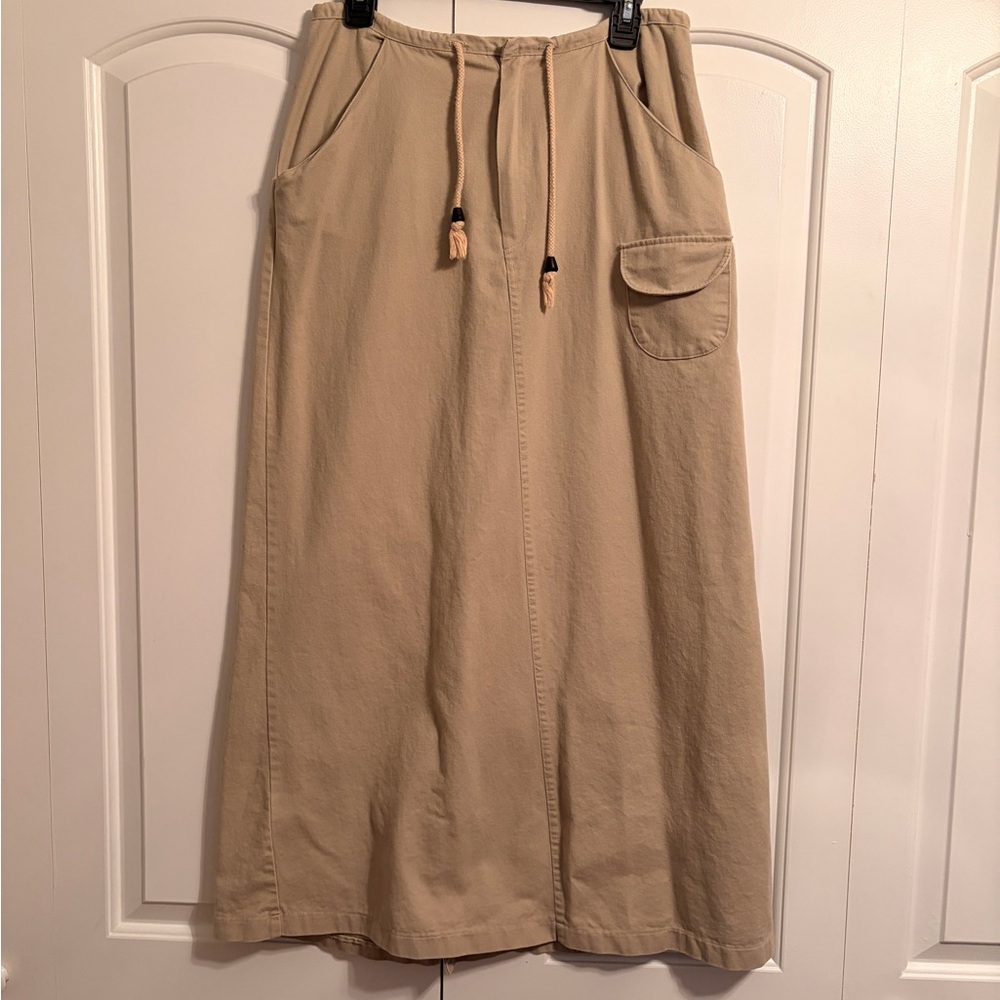 Vintage 90s grunge khaki maxi skirt